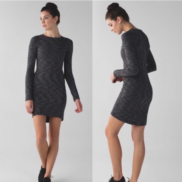 lululemon athletica Dresses & Skirts - Lululemon Where To long sleeve grey fitted dress